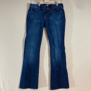 Seven 7 For All Mankind Jeans Women Boot Cut Size 29 Blue Dark Wash‎ Y2K Western